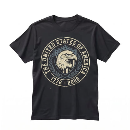 Semiquincentennial 1776-2026 Patriotic Vintage Bald Eagle American 4th of July Graphic Unisex TShirt