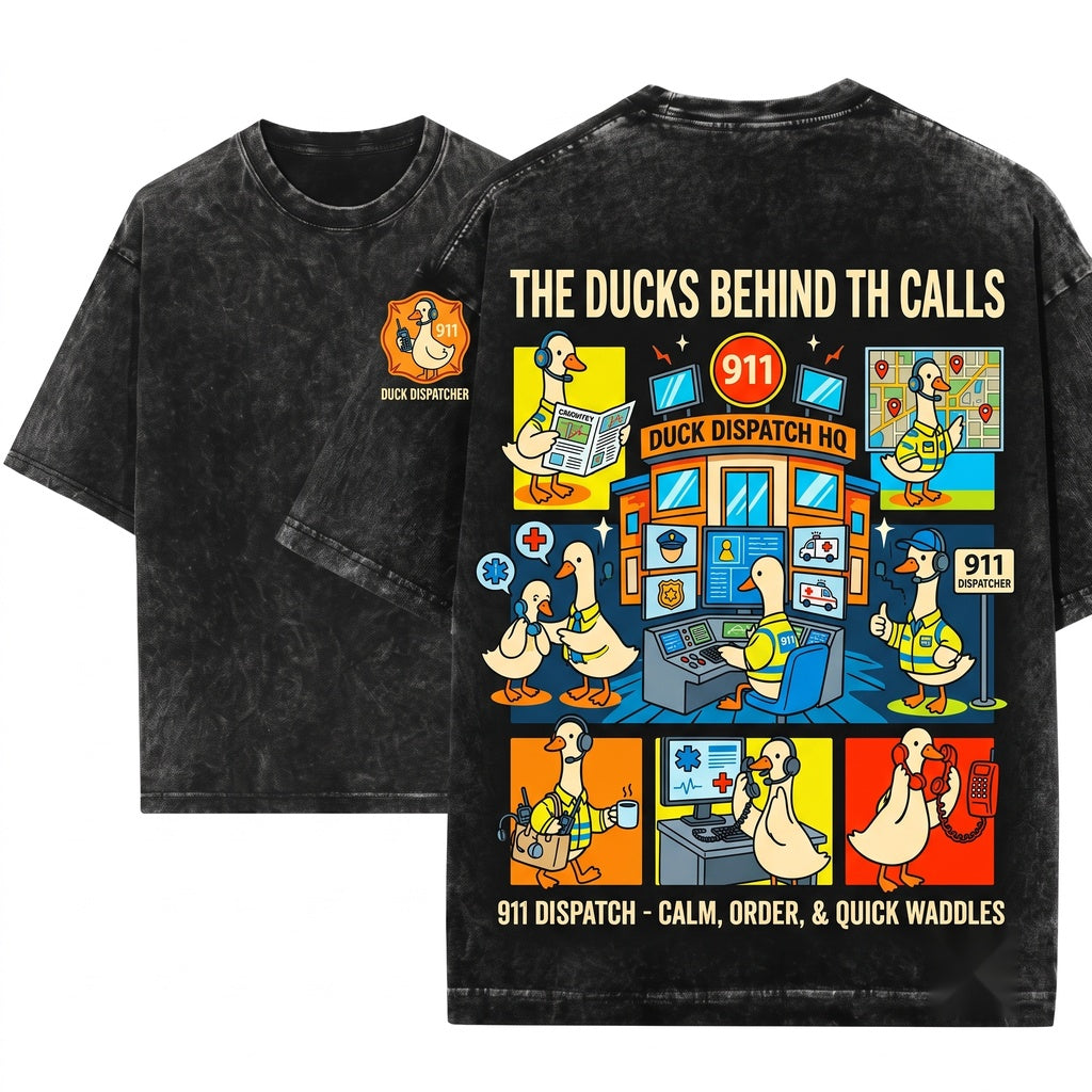 Silly Goose 911 Emergency Call Dispatcher Funny First Responder Mom Dad EMS Gift Unisex Wash T-Shirt