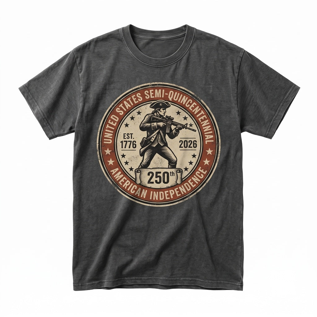 America 250th Anniversary USA 1776-2026 Casual Patriotic 4th of July Revolutionary Soldier Graphic Top, Unisex TShirt