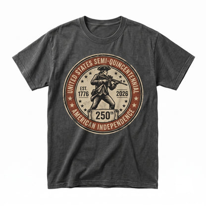 America 250th Anniversary USA 1776-2026 Casual Patriotic 4th of July Revolutionary Soldier Graphic Top, Unisex TShirt