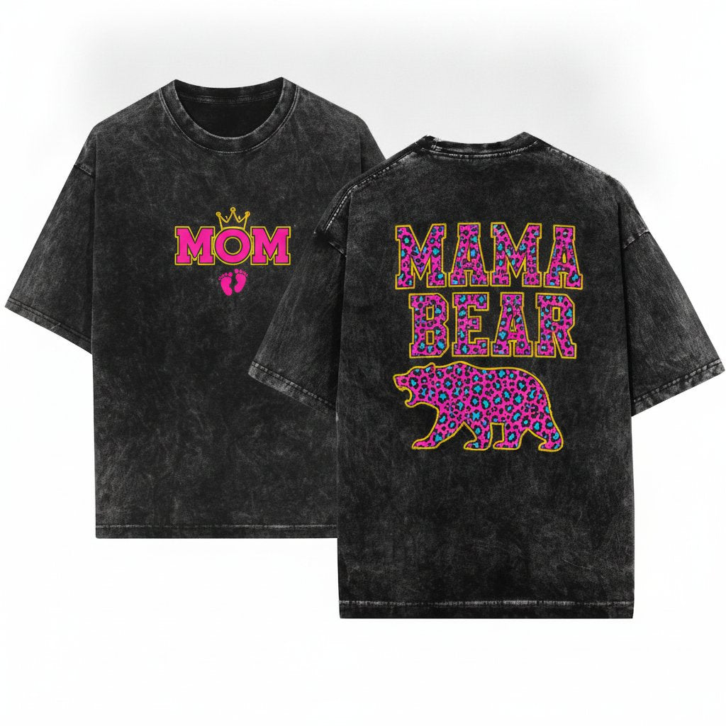 Leopard Mama Mothers Day Retro Gift Unisex Wash T-Shirt