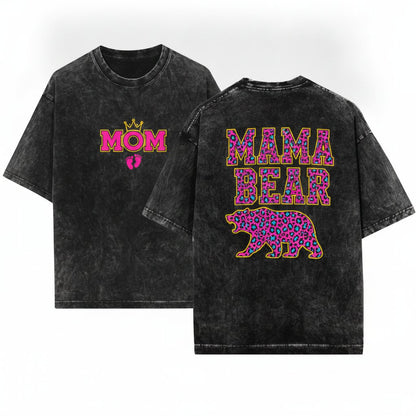 Leopard Mama Mothers Day Retro Gift Unisex Wash T-Shirt