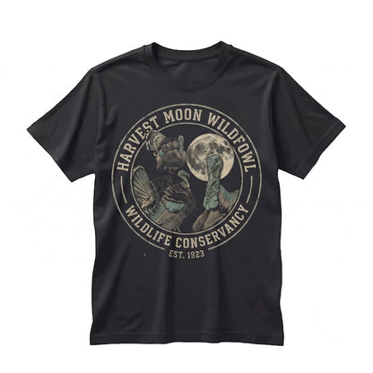 Three Wild Turkey Moon Vintage Bird Galaxy Retro Cosmic Graphic Hunter Gift Space Animal Streetwear Apparel Unisex TShirt