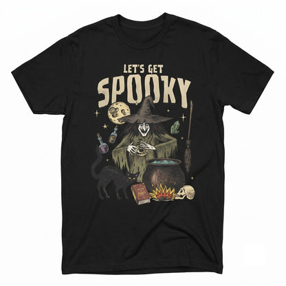 Lets Get Spooky Vintage Witch Halloween Retro Graphic Fall Apparel Unisex TShirt
