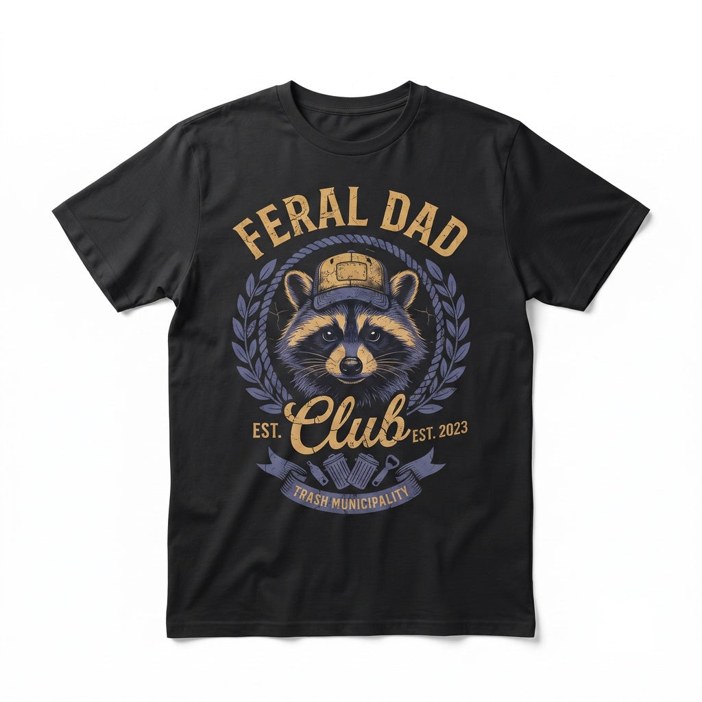 Funny Dad Feral Club Raccoon Fathers Day Gift Birthday Men Unisex TShirt