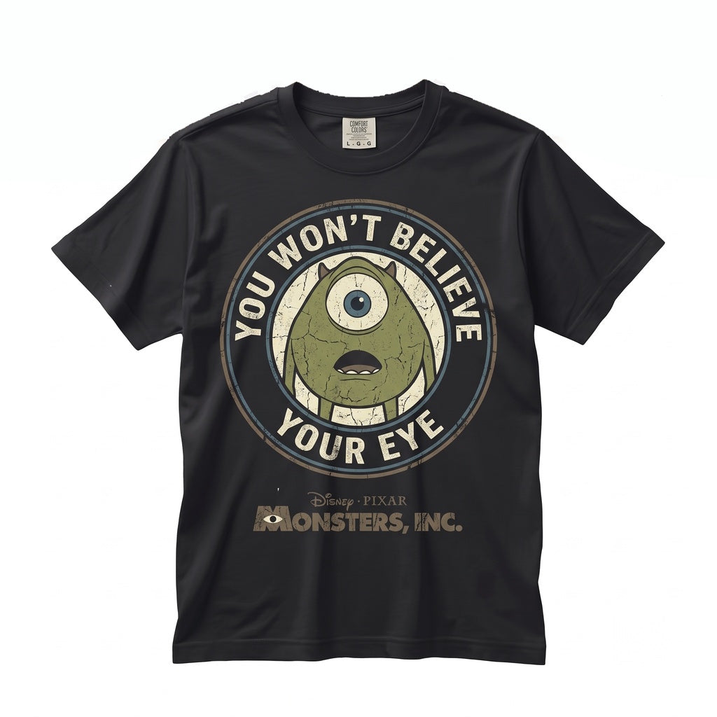 Vintage One-Eyed Green Monster 2001 Graphic Funny Theme Park Vacation Apparel Unisex TShirt