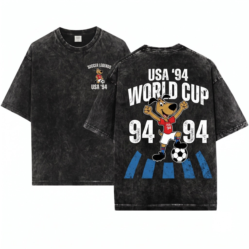 Vintage Patriotic USA 1994 Soccer Dog Lover Graphic Apparel Unisex Wash T-Shirt