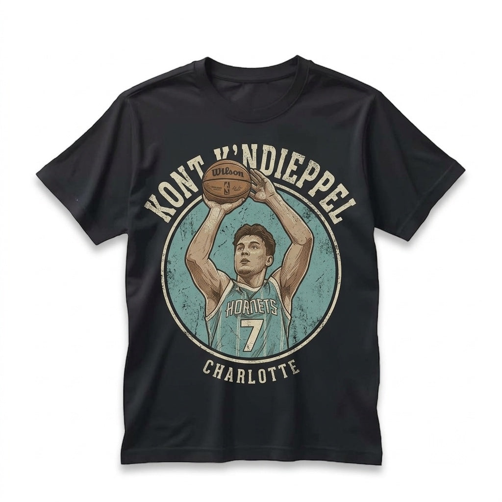 Kon Knueppel Anime Cartoon Charlotte Hoops Player Graphic Unisex TShirt