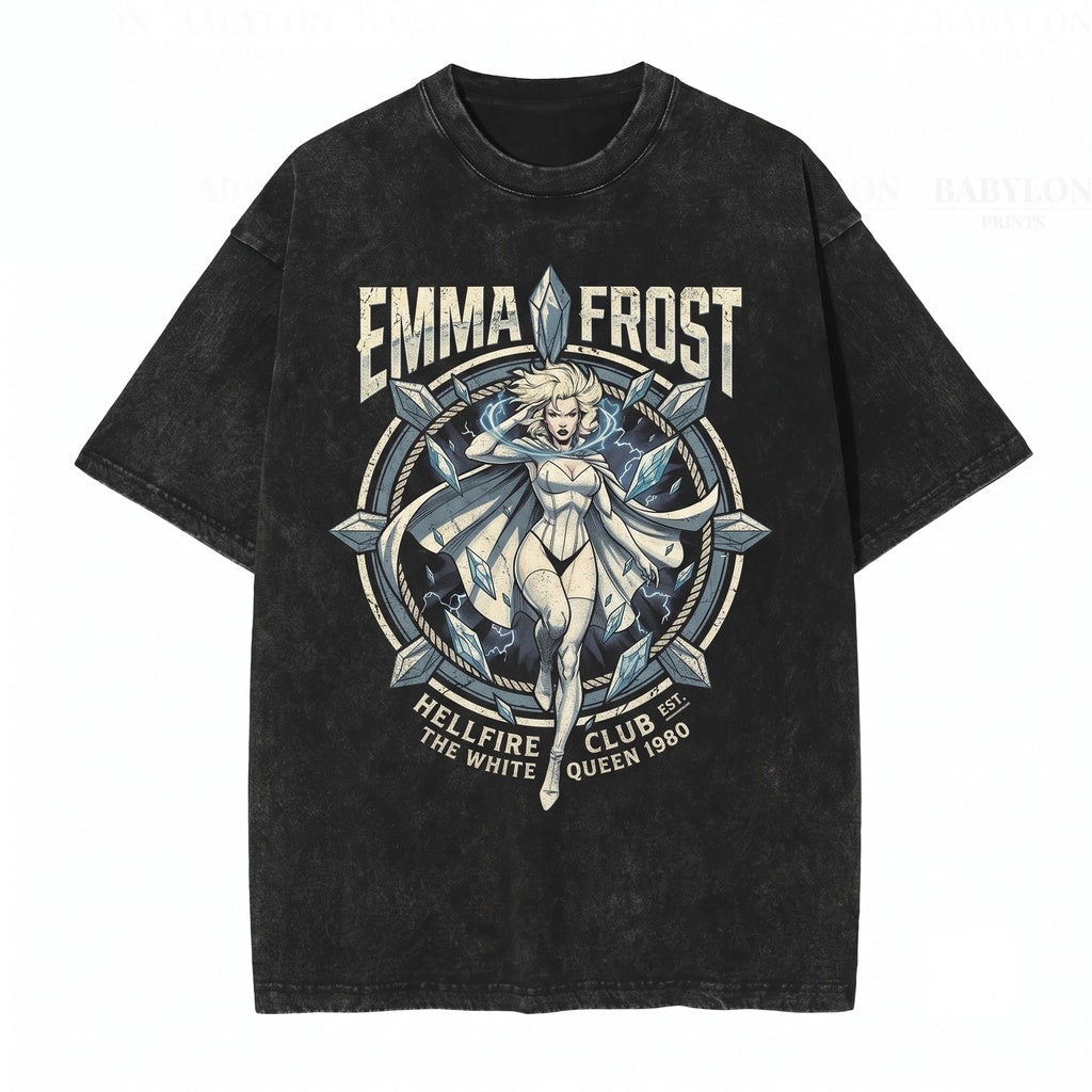 Oversized Emma Frost White Queen Vintage Comic Mutant Graphic 97 Unisex TShirt