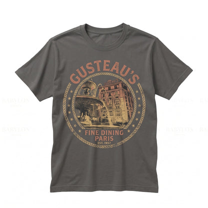 Vintage French Restaurant Chef Gusteau Retro Mouse Graphic Parisian Foodie Graphic Apparel Unisex TShirt