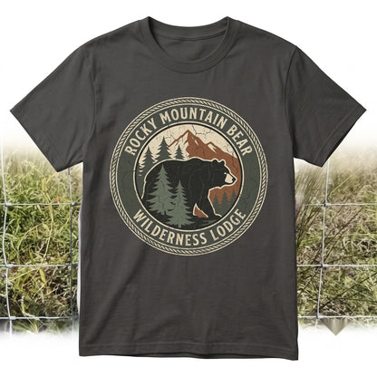 Vintage Grizzly Bear Graphic Mountain Forest Wildlife Rustic Outdoor Adventure Nature Gift Unisex TShirt