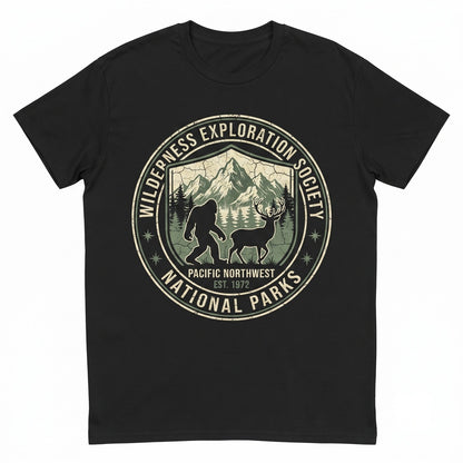 Protect Our National Parks Bigfoot Graphic Hiking Apparel, Forest Cryptid Wilderness Gift Unisex TShirt