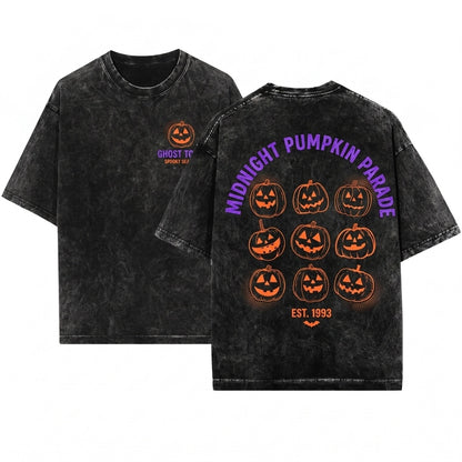 Pumpkin Jack O Lantern Halloween Spooky Season Fall Trick Or Treat Unisex Wash T-Shirt