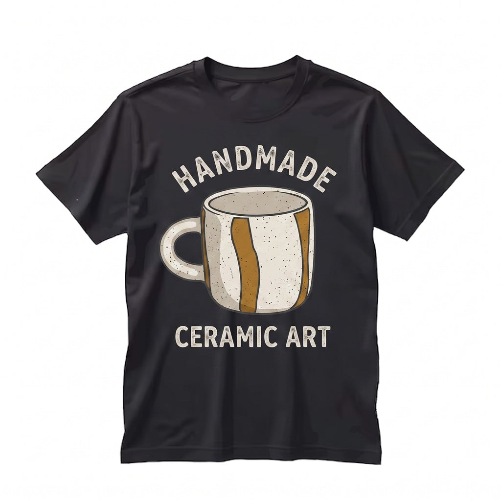 White Wave Ceramic Handmade Mug Graphic Art Cotton Apparel Unisex TShirt