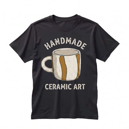 White Wave Ceramic Handmade Mug Graphic Art Cotton Apparel Unisex TShirt