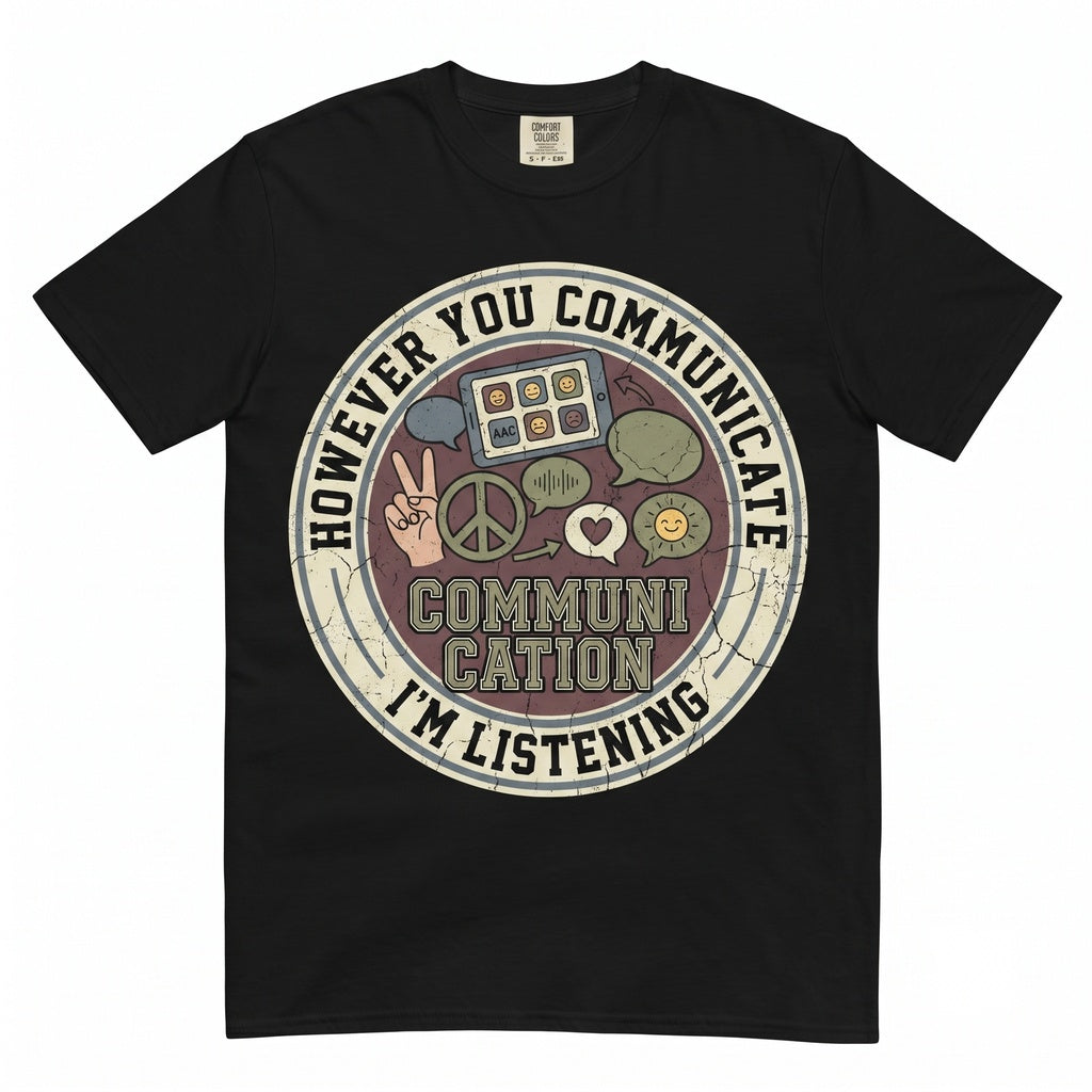 However You Communicate Im Listening Speech Language Pathologist Mental Health SLP Therapist Communication Unisex TShirt