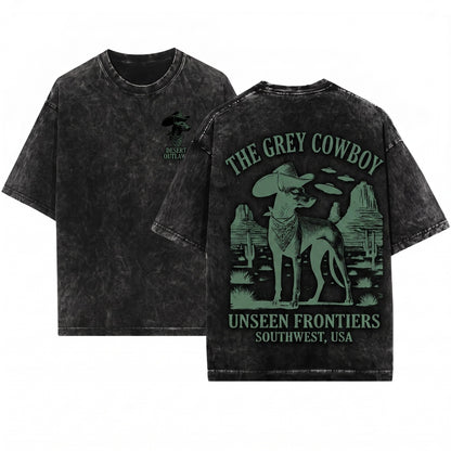 UFO Pharaoh Hound Western Cowboy Ranch Country Dog Mom Dad Gift Unisex Wash T-Shirt