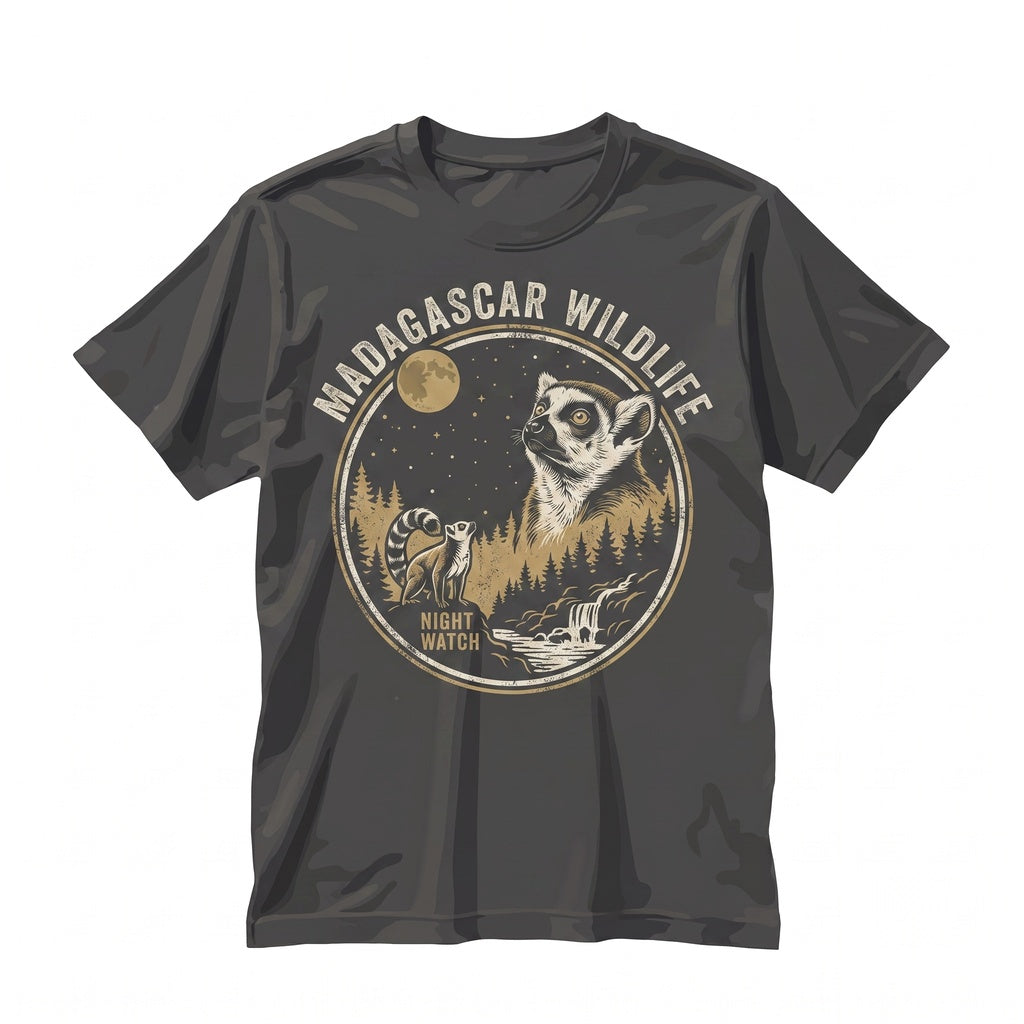 Vintage Lemur Howling to The Moon 90s Retro Wildlife Graphic Unisex TShirt