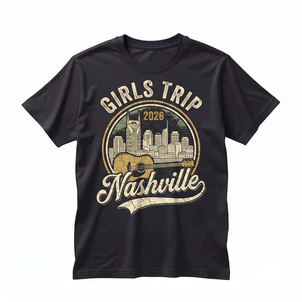 Girls Trip Nashville 2026 Women V Neck Top Tennessee Weekend Gift Apparel Unisex TShirt