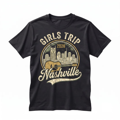 Girls Trip Nashville 2026 Women V Neck Top Tennessee Weekend Gift Apparel Unisex TShirt