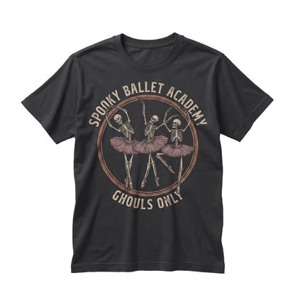 Ballerina Skeleton Dance Ballet Ghost Graphic Spooky Season Happy Halloween Unisex TShirt