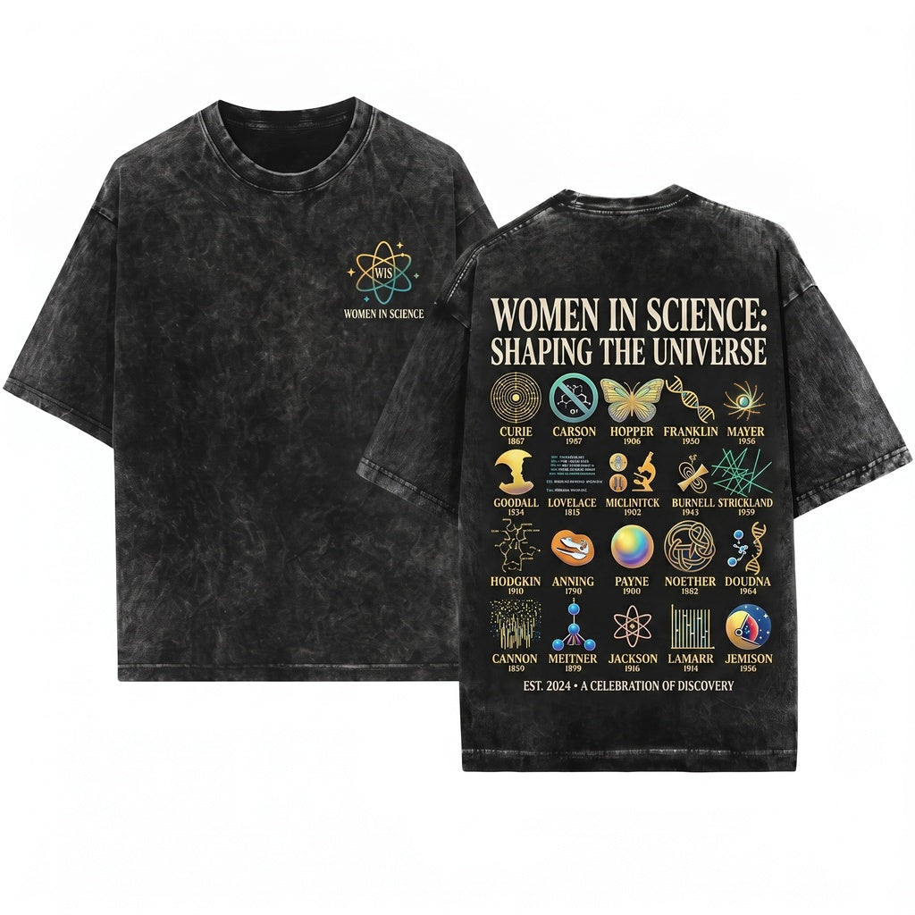 Retro Women STEM PhD Science Teacher Gift Cool Unisex Wash T-Shirt