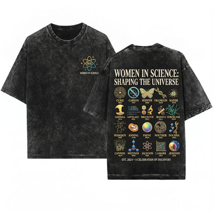 Retro Women STEM PhD Science Teacher Gift Cool Unisex Wash T-Shirt