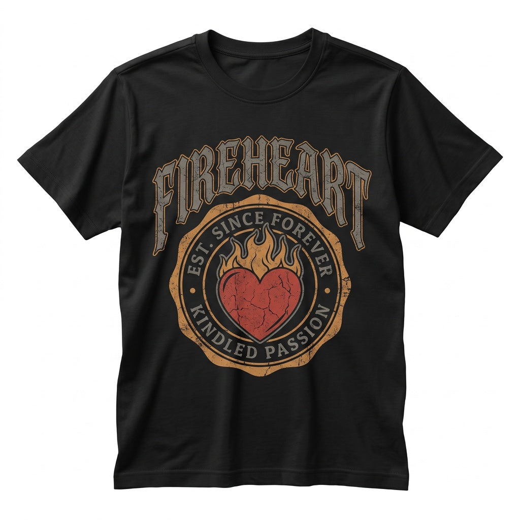 Fireheart Subtle Fantasy Romance Embroidered Crewneck Romantasy Bookish Merch Apparel Unisex TShirt