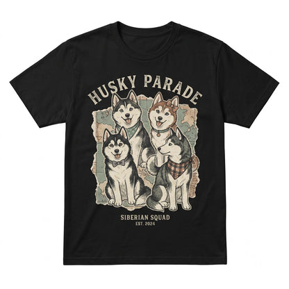 Siberian Husky Dog Lover Charming Graphic Print Soft Cotton Unisex TShirt