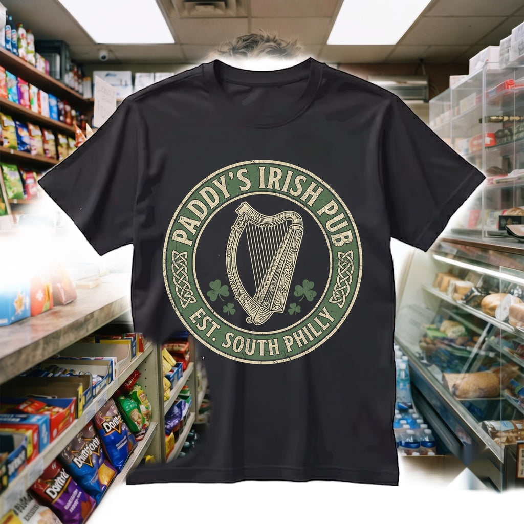 Paddys Pub Graphic Logo Irish Bar Philadelphia Sitcom Novelty Vintage Apparel Unisex TShirt