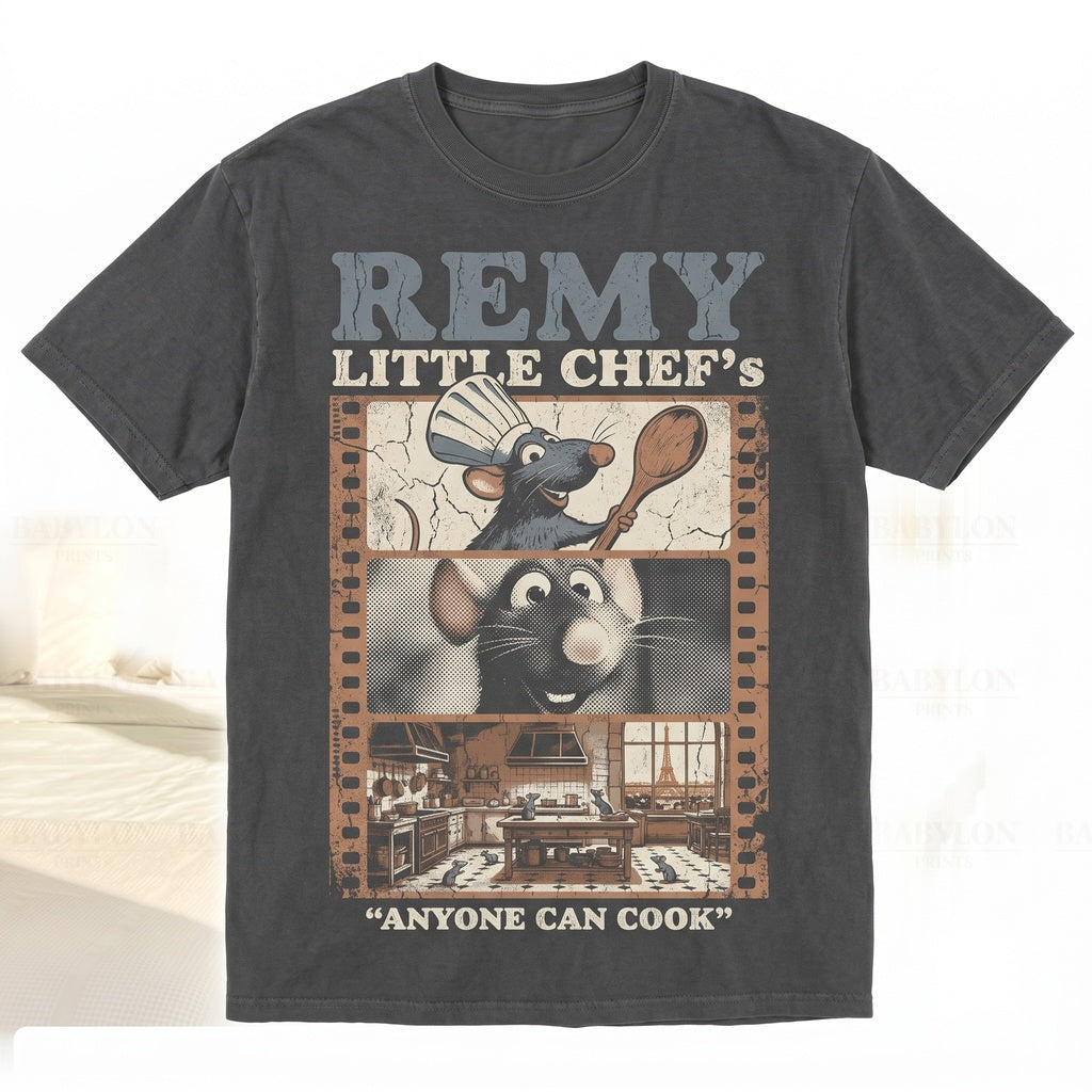 Little Chef Remy Anyone Can Cook Paris Gourmet Foodie Graphic Vintage Unisex TShirt