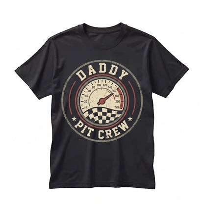 Daddy Pit Crew Racing Car Lover Gift Dad Birthday Party Costume Present Christmas Sports Drag Track Racer Unisex TShirt