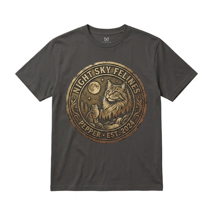 Siberian Cat Howling at the Moon Vintage 90s Retro Graphic Mom Gift Unisex TShirt