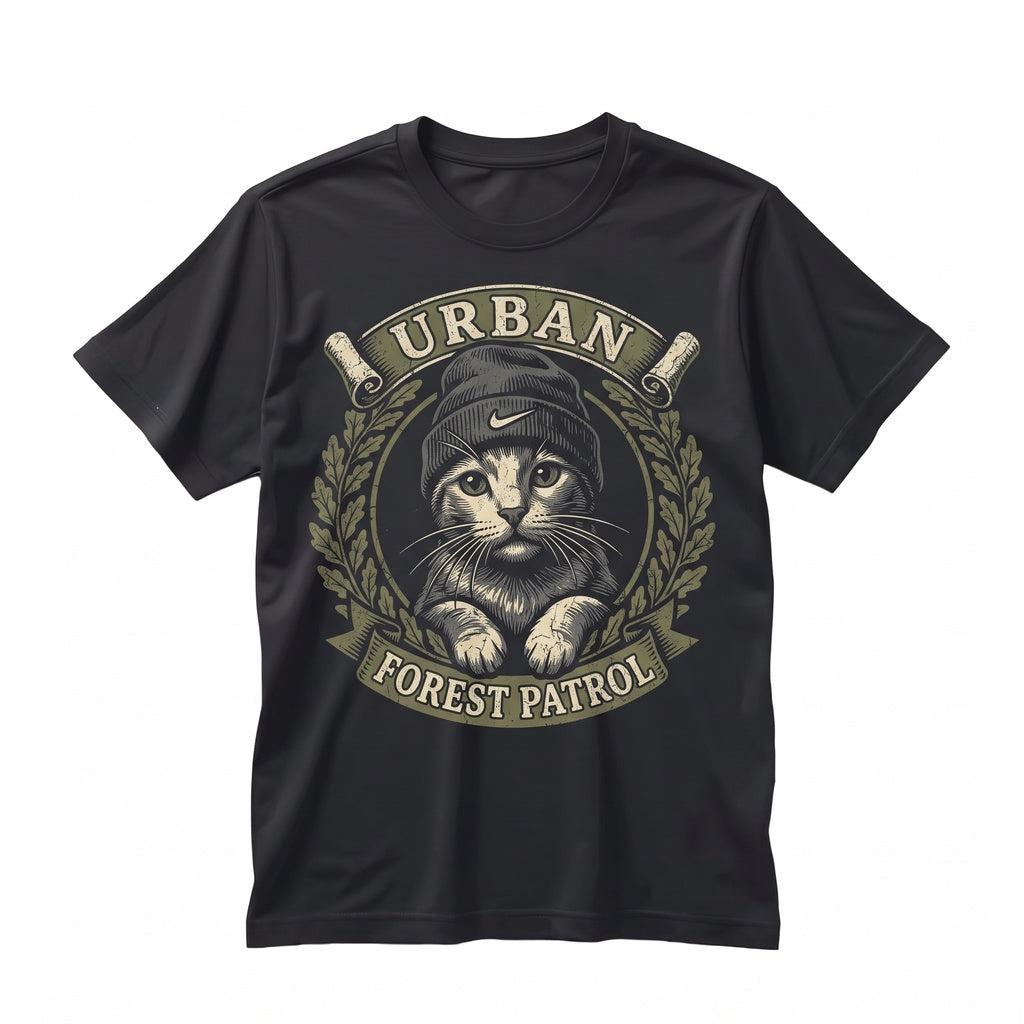 Wacky Cat Illustration Funny Feline Graphic Quirky Pet Art Novelty Unisex TShirt