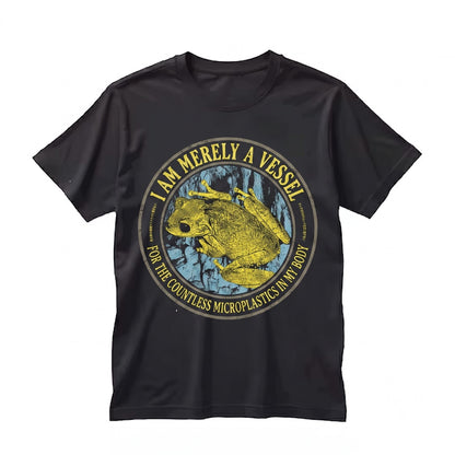 I Am Merely A Vessel Funny Vintage Japanese Frog Graphic Humor Cotton Top Unisex TShirt