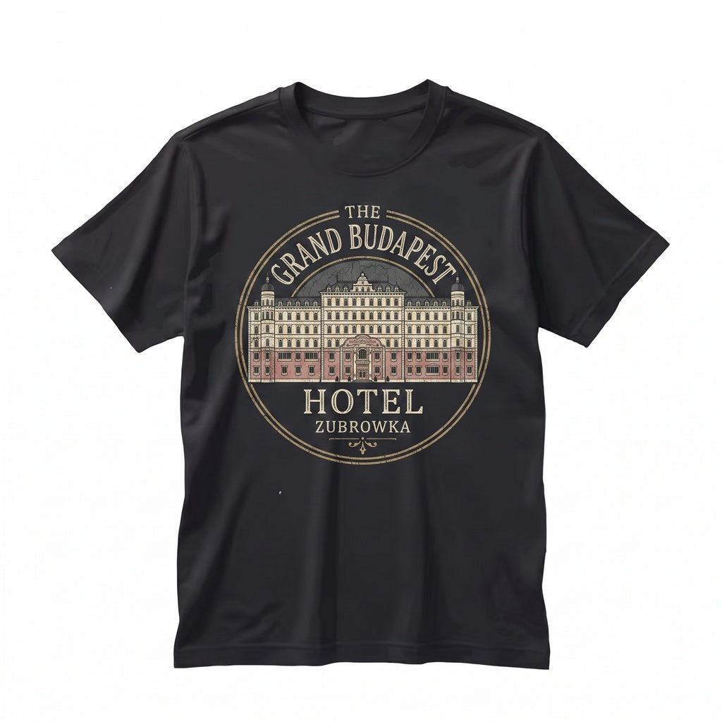 Pastel Pink Hotel Aesthetic Vintage Cinema Graphic Short Sleeve Cotton Top Unisex TShirt