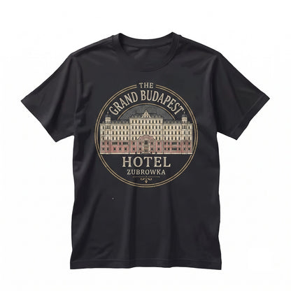 Pastel Pink Hotel Aesthetic Vintage Cinema Graphic Short Sleeve Cotton Top Unisex TShirt