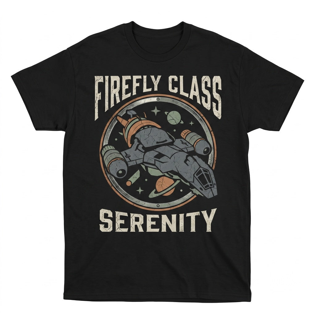 Vintage Serenity Spaceship Sci-Fi Space Western Graphic Apparel Unisex TShirt