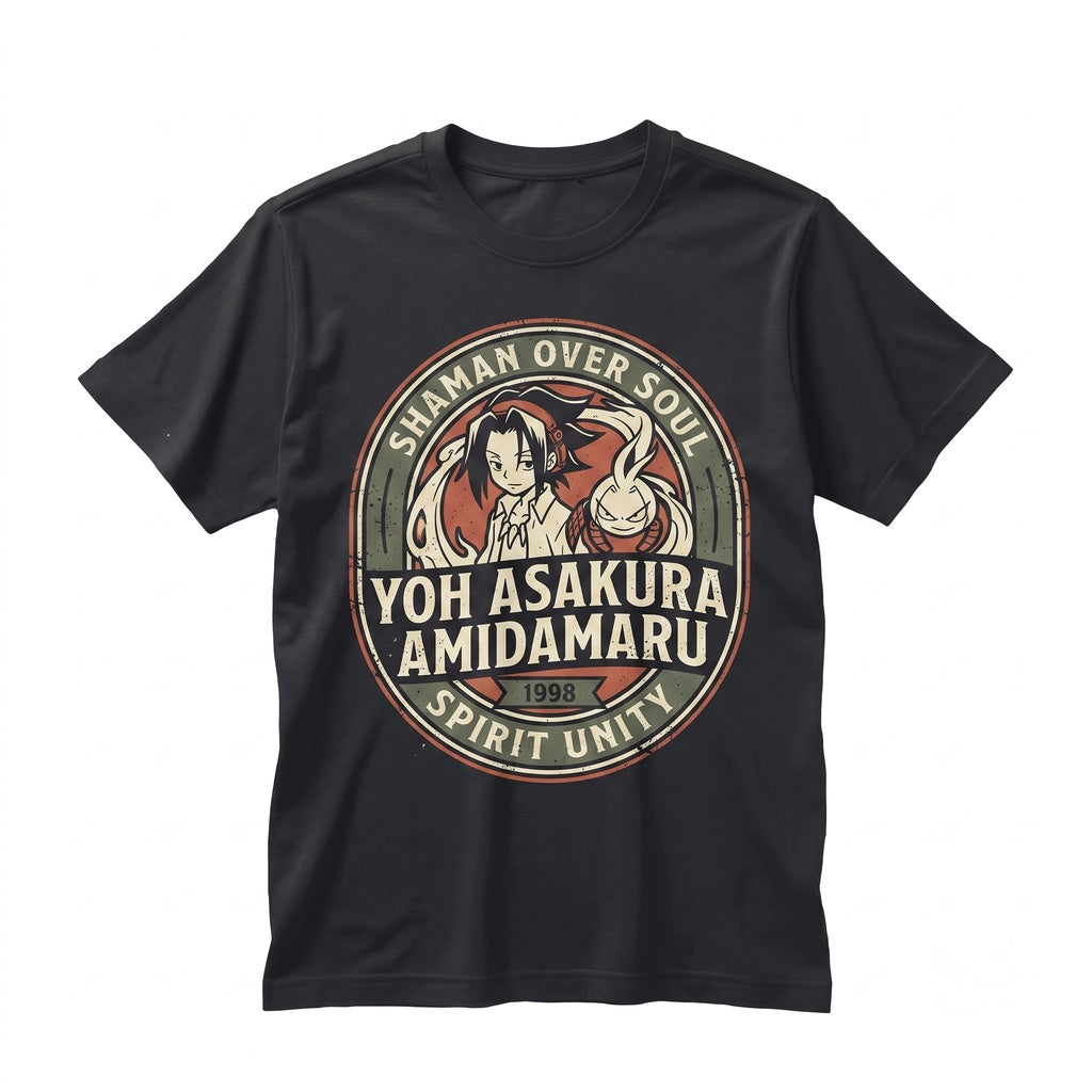 Yoh Asakura Len Tao Japanese Anime Manga Graphic Vintage Spirit Cotton Unisex TShirt