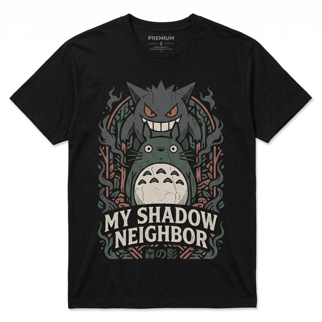 Vintage Wash Anime Crossover Graphic Oversized Ghost Monster Streetwear Apparel, Unisex TShirt