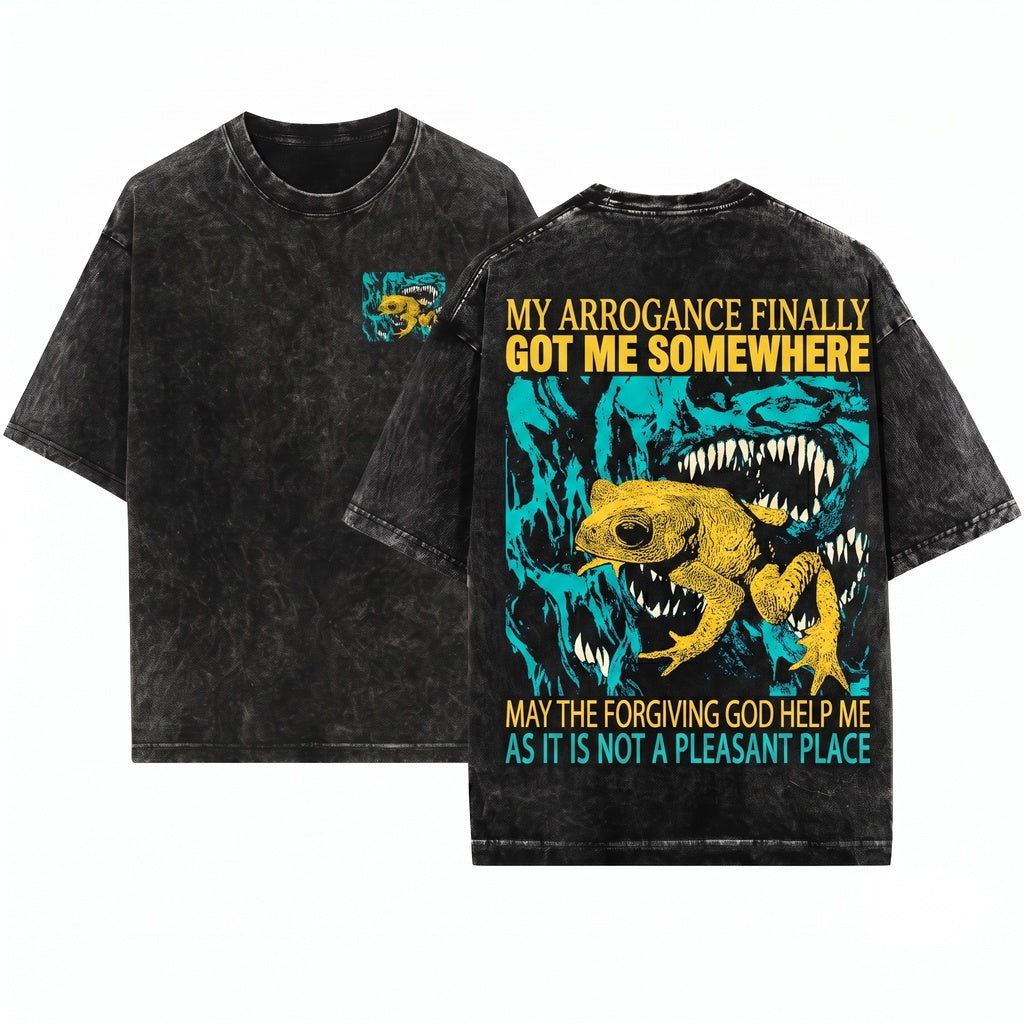 My Arrogance Vintage Japanese Frog Unisex Wash T-Shirt