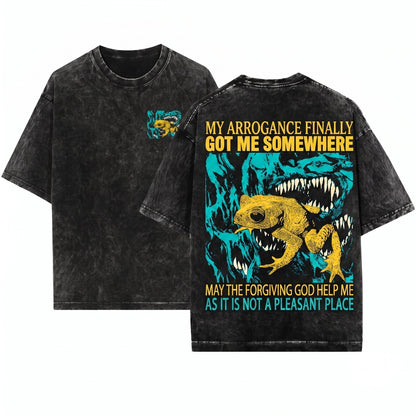 My Arrogance Vintage Japanese Frog Unisex Wash T-Shirt
