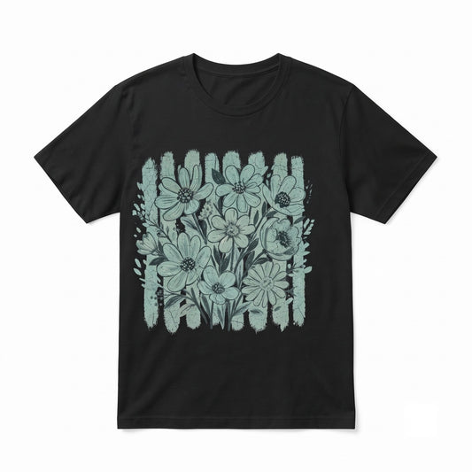 Wildflower V-Neck Colorful Floral Cottagecore Botanical Nature Lover Gift for Her Unisex TShirt