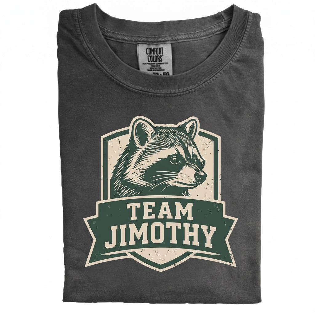 Team Jimothy Seattle Short Spine Raccoon Graphic Meme Vintage Apparel Viral Animal Unisex TShirt