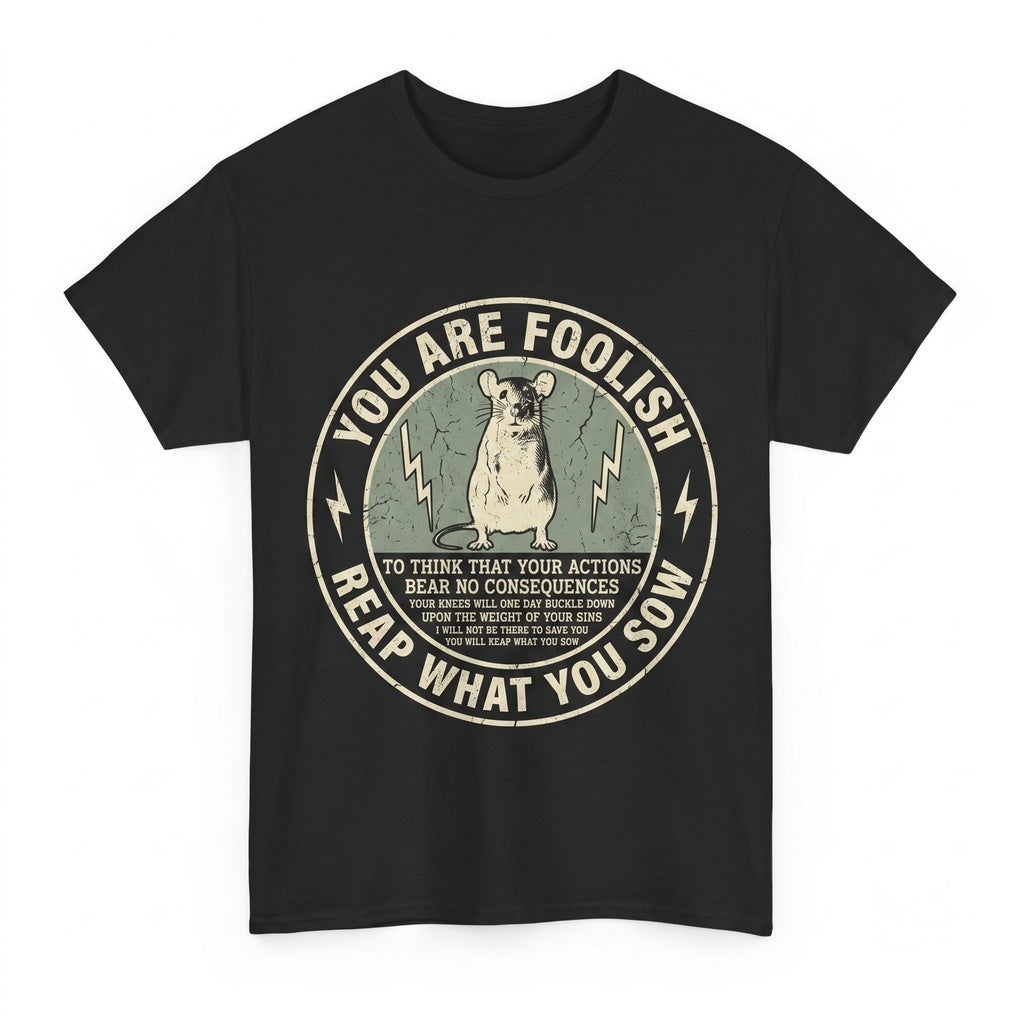 You Are Foolish Rat Graphic Novelty Joke Casual Top Unisex TShirt