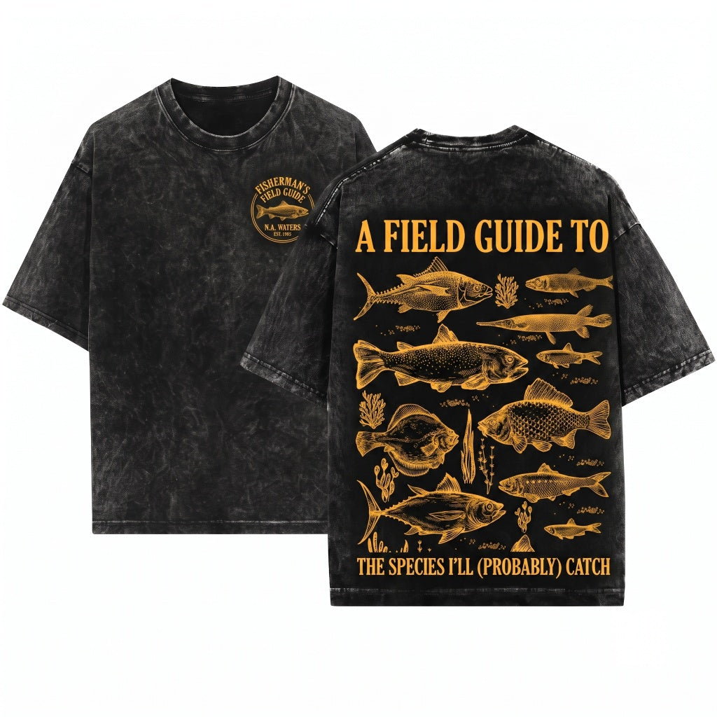 Vintage Bass Fish Tattoo Style Retro Angler Ocean Gift Unisex Wash T-Shirt