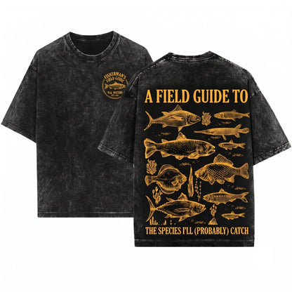 Vintage Bass Fish Tattoo Style Retro Angler Ocean Gift Unisex Wash T-Shirt