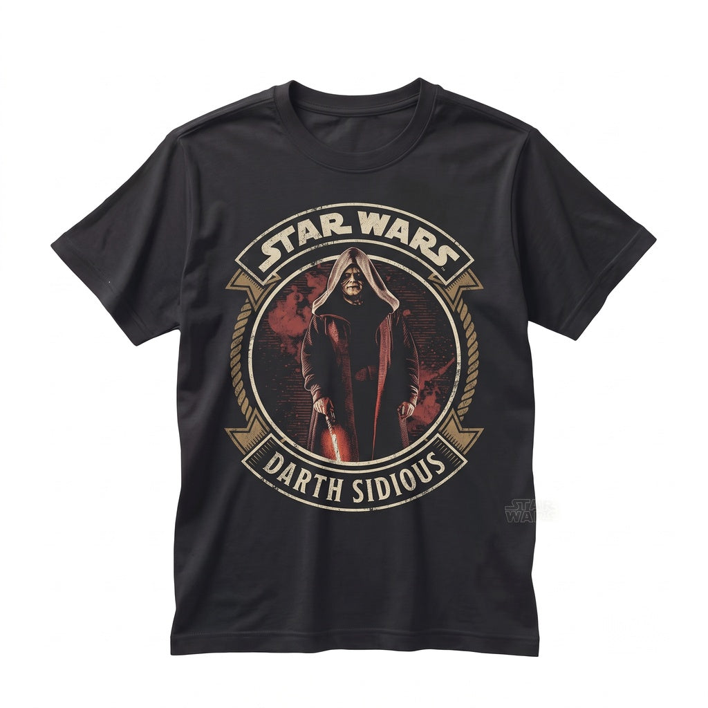 Vintage Emperor Palpatine Darth Sidious Graphic Apparel, Dark Side Sith Lord Sci-Fi Villain Retro Top Unisex TShirt