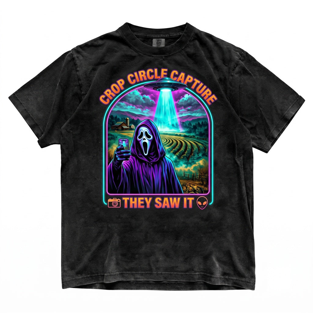 Ghostface Selfie UFO Funny Scream Abduction Spooky Alien Halloween Gift Horror Movie Unisex TShirt