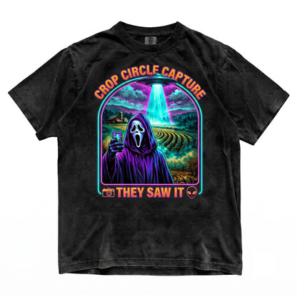 Ghostface Selfie UFO Funny Scream Abduction Spooky Alien Halloween Gift Horror Movie Unisex TShirt